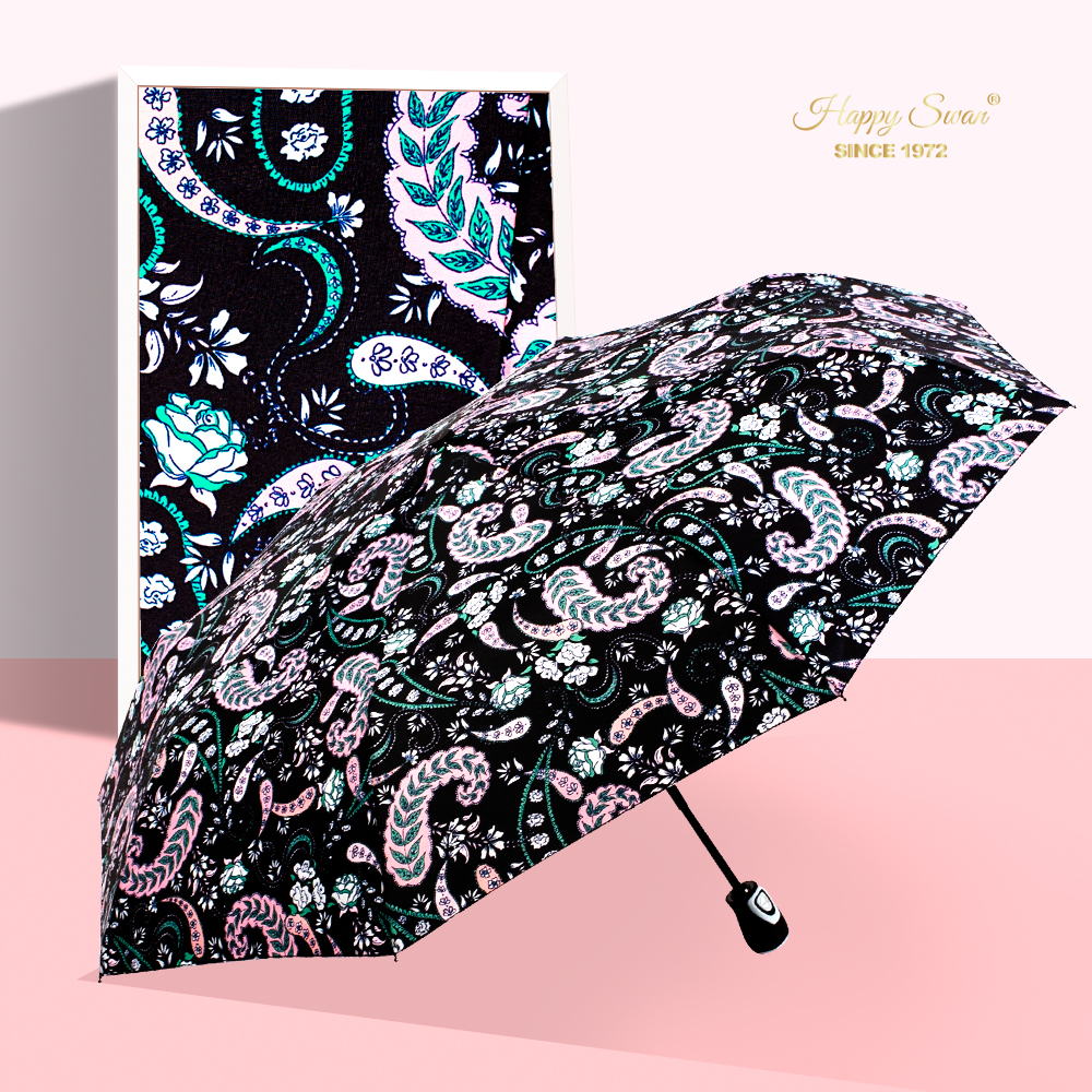 3135 cashew nut flower umbrella three-fold automatic open umbrella foreign trade windproof umbrella wholesale