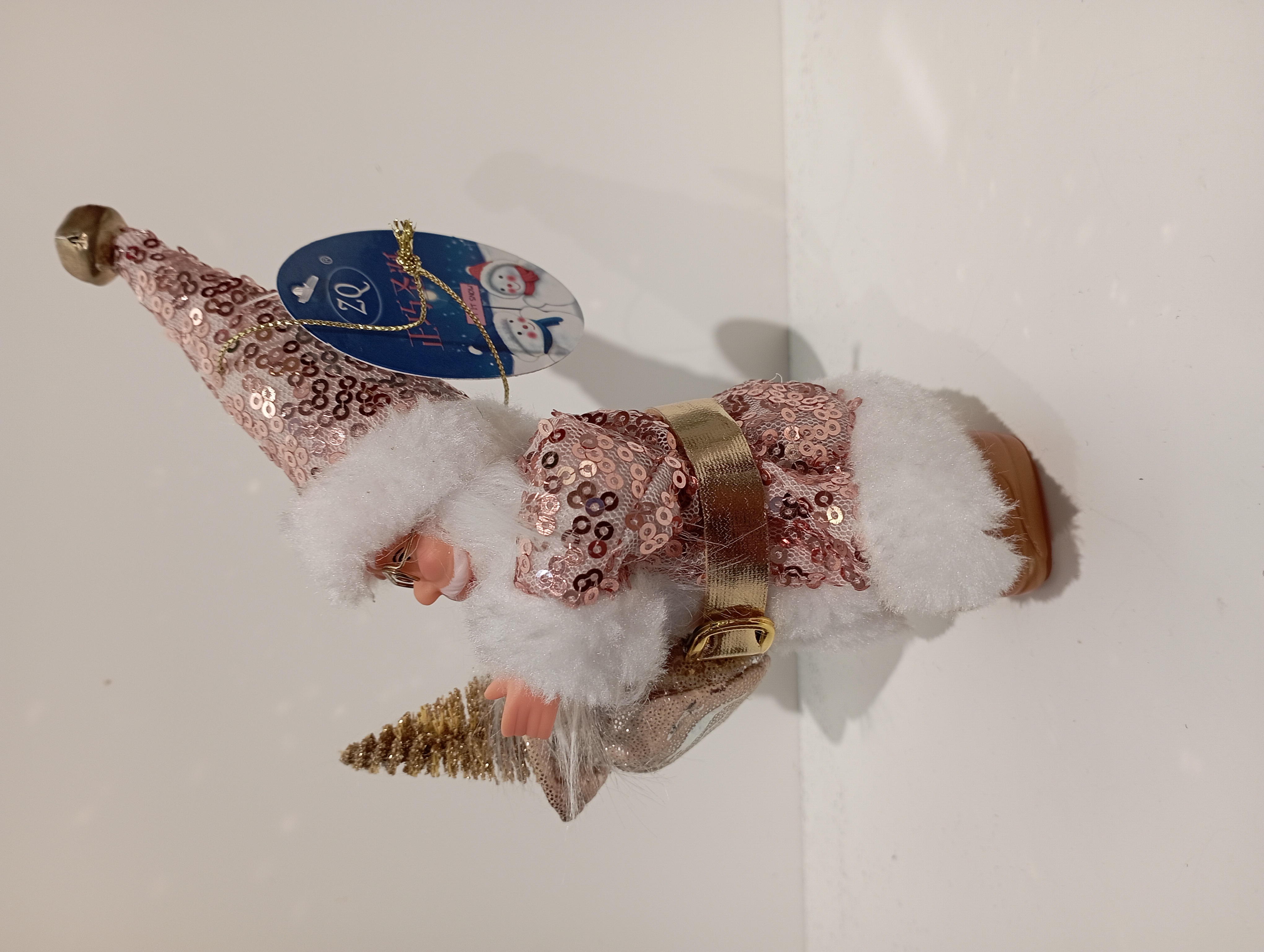 Factory direct sales of Santa Claus figurine and pendant, 5-inch pink dress with sequins, creating a refined atmosphere for the elderly Specification image