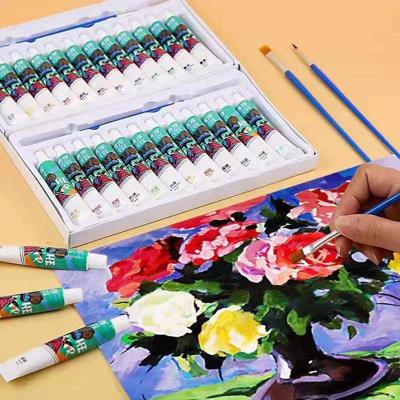 Western water water powder paint set 121824 color set estudiante pintura pintura suministros de arte gouache 9ml Specification image