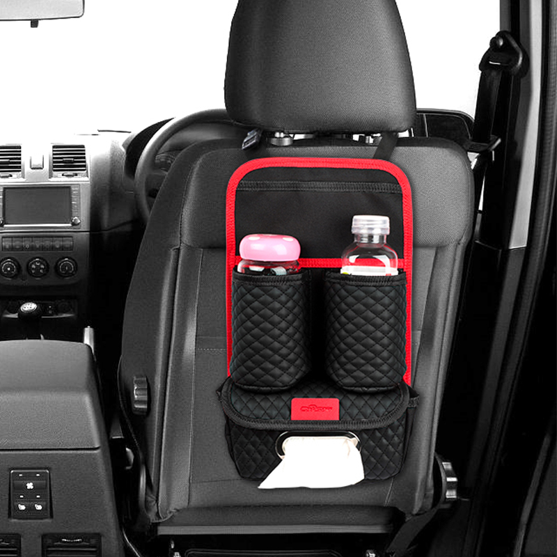 汽车用品 红黑款系列PVC收纳包 椅背收纳袋出风口收纳包扶手箱垫详情图4