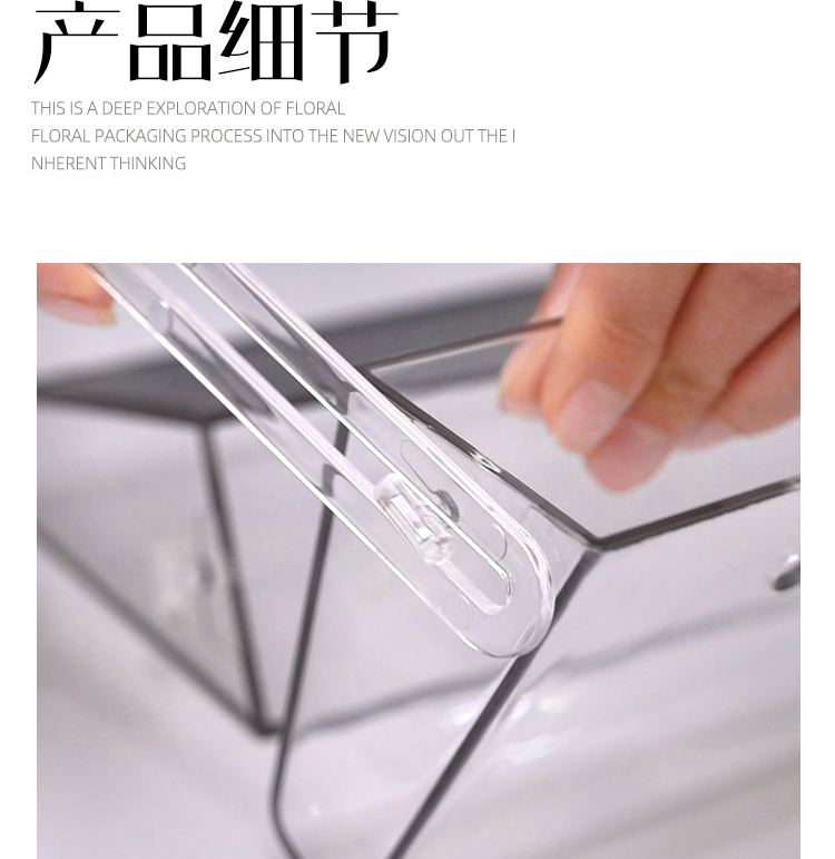 花艺卡片收纳架前台商务大容量透明亚克力卡片名片创意收纳盒厂家详情图2