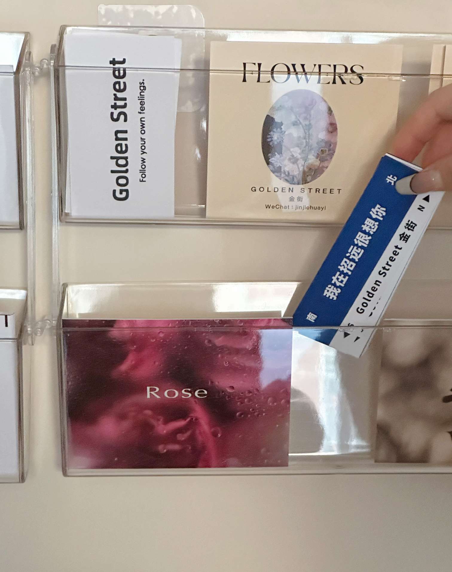 花艺卡片收纳架前台商务大容量透明亚克力卡片名片创意收纳盒厂家详情图5