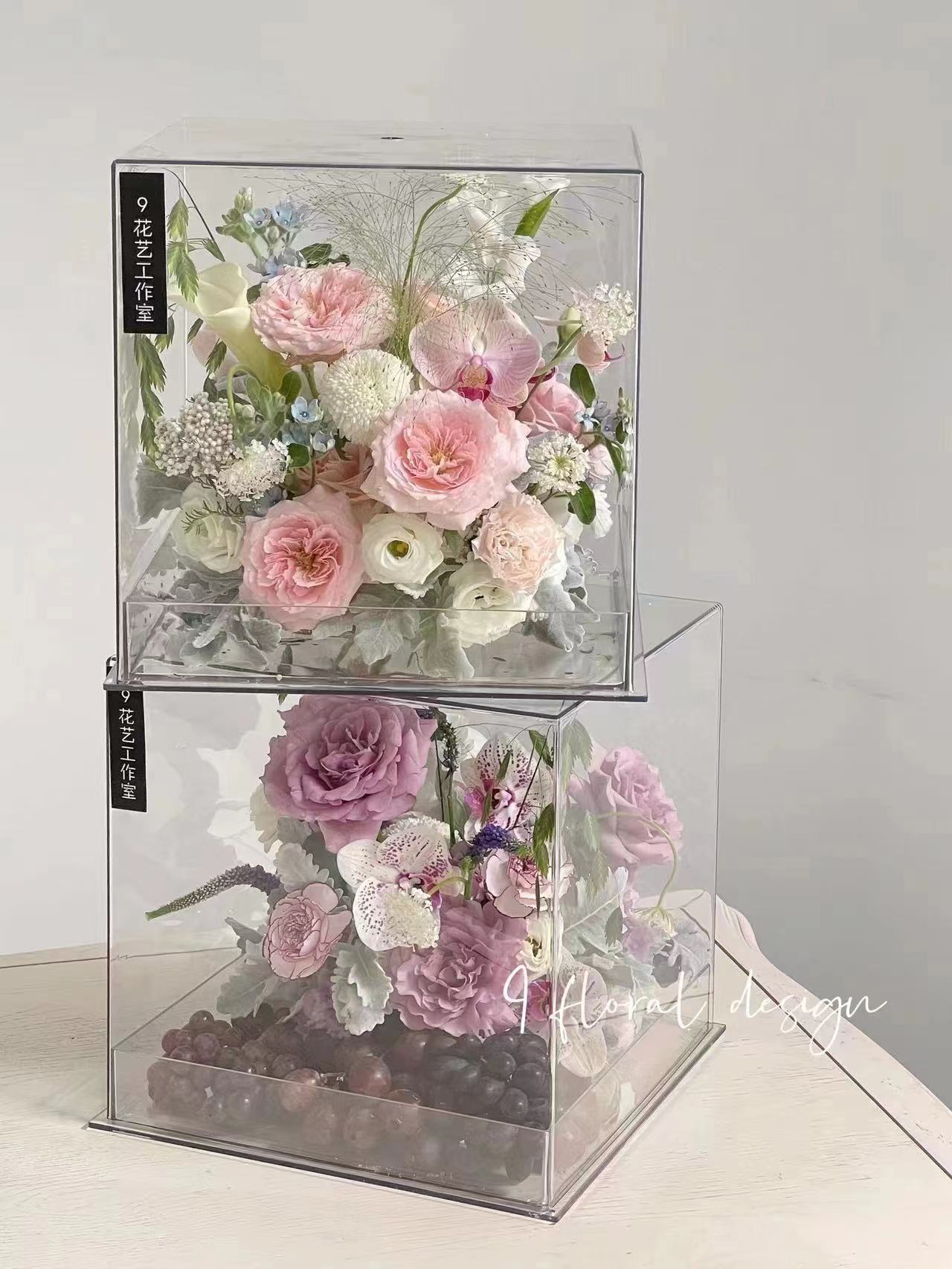 透明亚克力方盒 鲜花礼品盒轻奢礼物手办展示盒防尘罩厂家直销详情图2