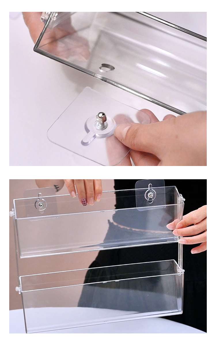 花艺卡片收纳架前台商务大容量透明亚克力卡片名片创意收纳盒厂家详情图3