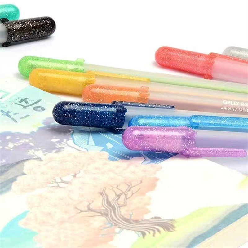 樱花文具彩色中性笔珠光动彩笔水笔手帐笔记白色高光笔12色选