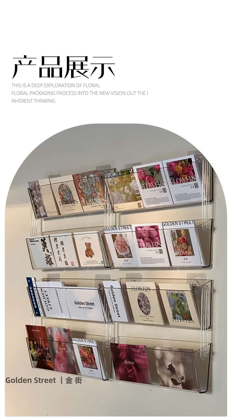 花艺卡片收纳架前台商务大容量透明亚克力卡片名片创意收纳盒厂家详情图4