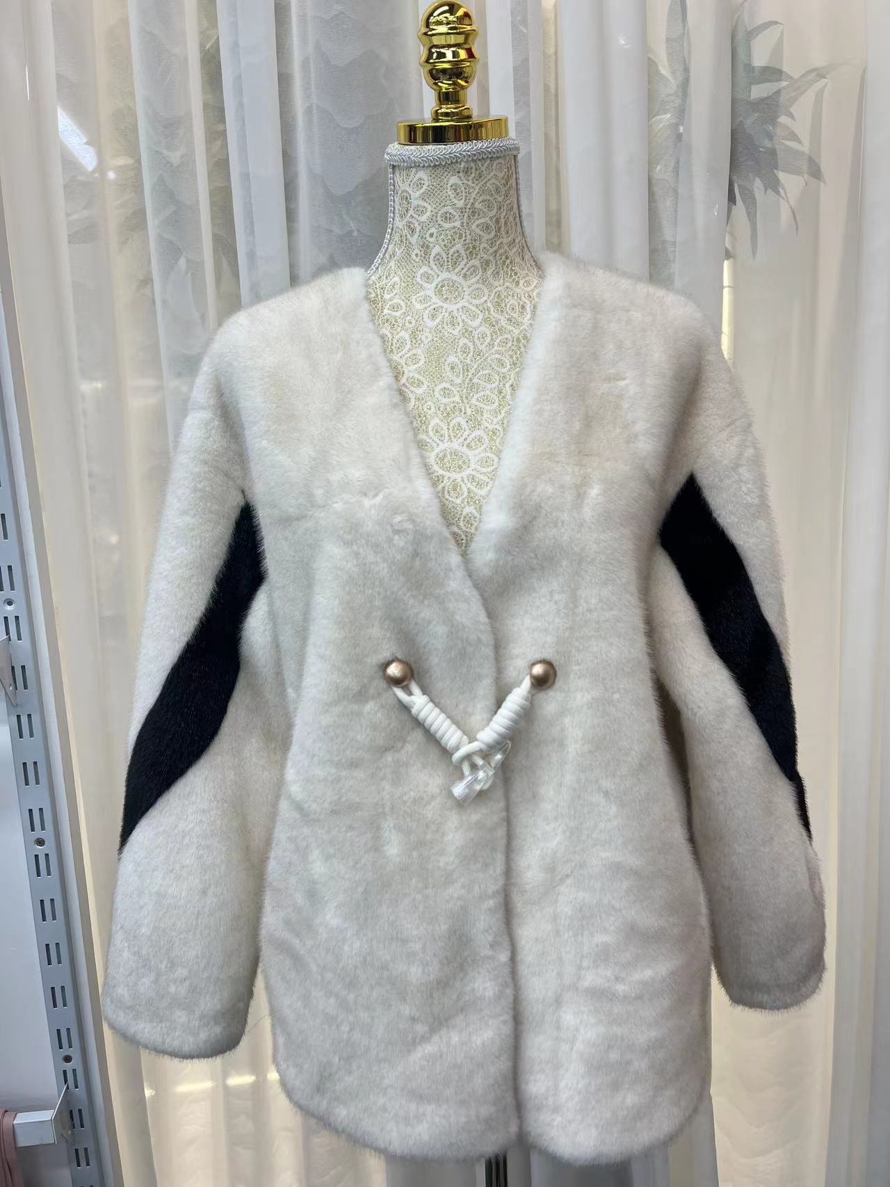 Imitation Mink Coat Female Whole Mink 2023 New Imported Imitation Velvet Mink Medium Length Standing Collar Fur Fur Coat Fur One Coat