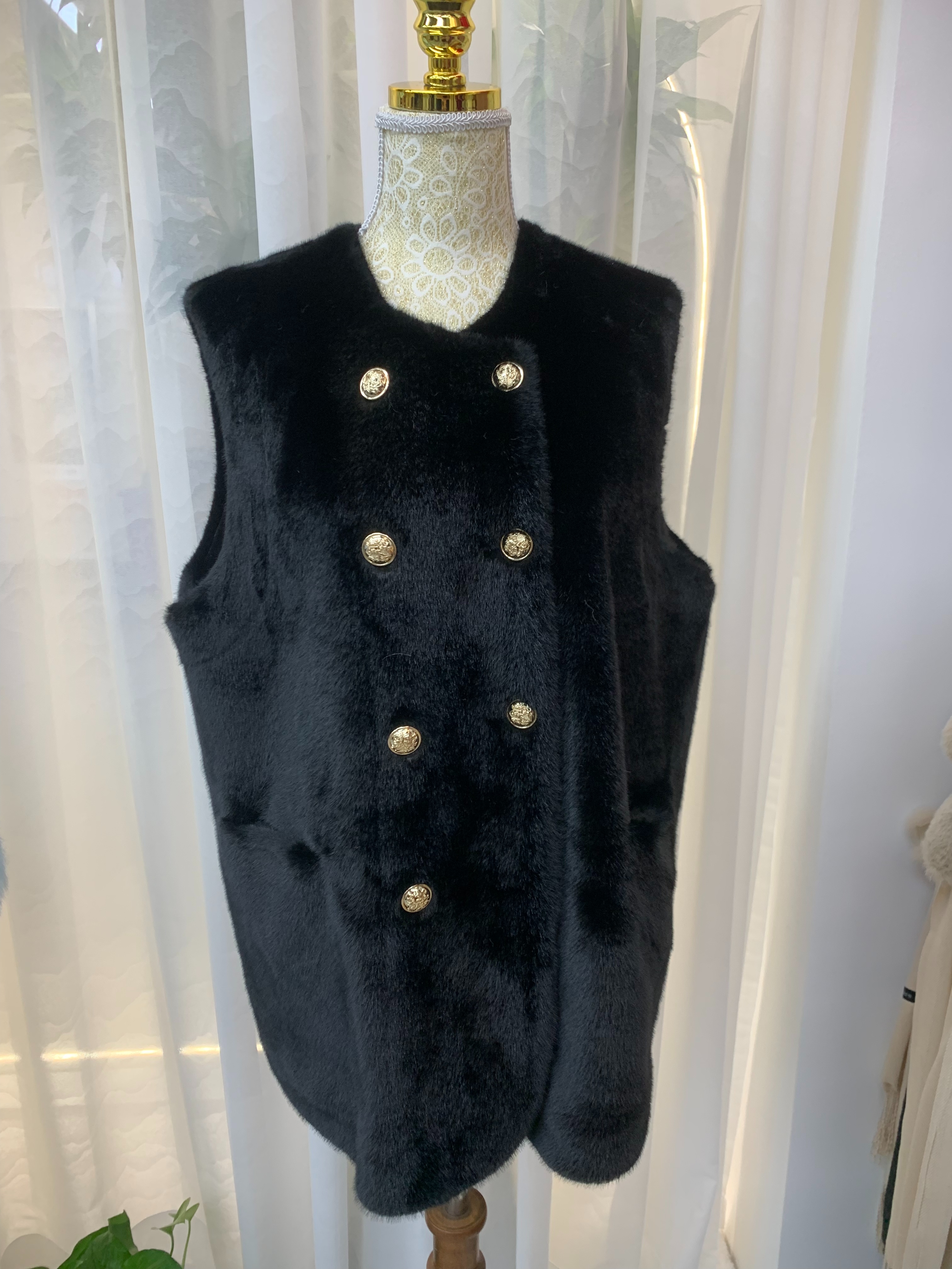 Imitation Mink Velvet Small Fragrance Vest Women Fashion Fur Coat European And American Style New Fur Coat Specification drawing
