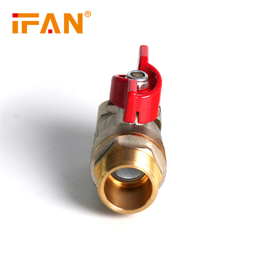 IFAN copper ball valve 6 minutes 1 inch external thread tap water switch two-piece DN20 double external thread ball valve thickened copper valve Item Picture