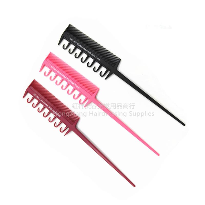 Hook highlights comb Pointy tail comb for salon highlights waxing