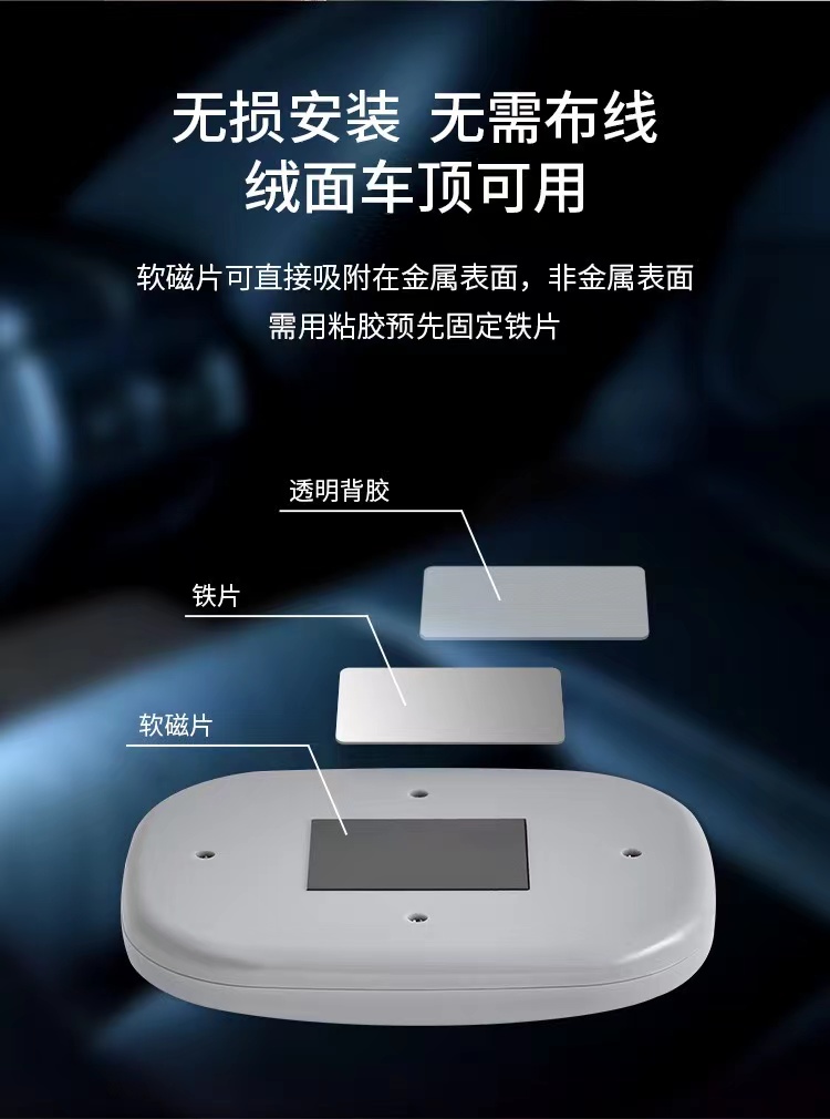 Factory wholesale car reading lights, LED lights, USB charging, strong magnetic roof lights, trunk lighting lights, multi-mode pic 12