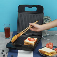 博马品牌欧规家用铁板烧烤肉机 多功能煎烤牛排机 早餐三明治面包机BM2004