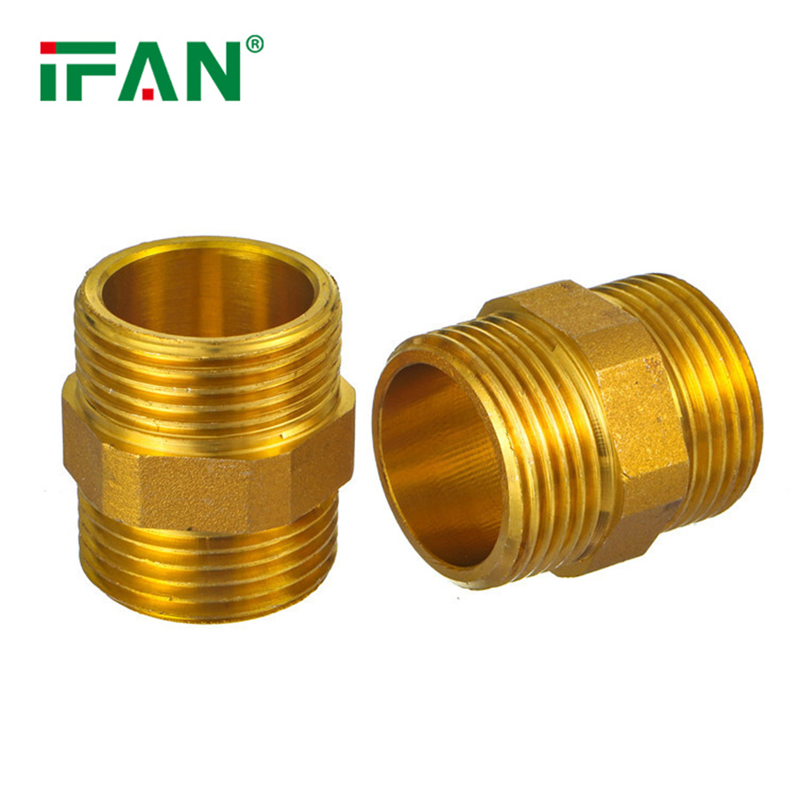 IFAN all-copper external wire straight-through connection for water inlet pipe fittings, 4-inch, 6-inch, 1-inch external thread direct brass double external wire alignment Specification image