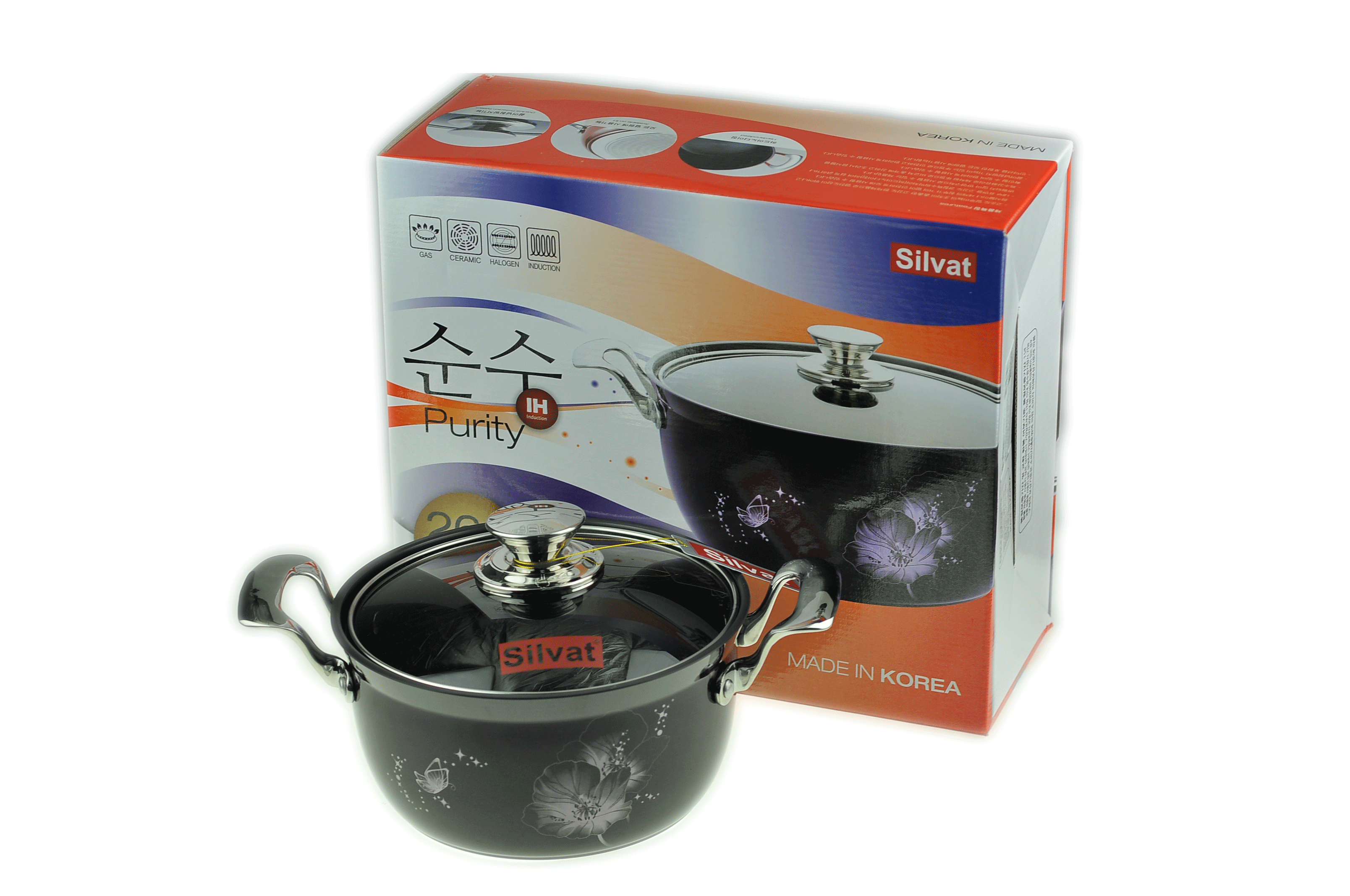Cocina código corea original importado purple universal alta pureza doble mango olla 20cm Item Picture