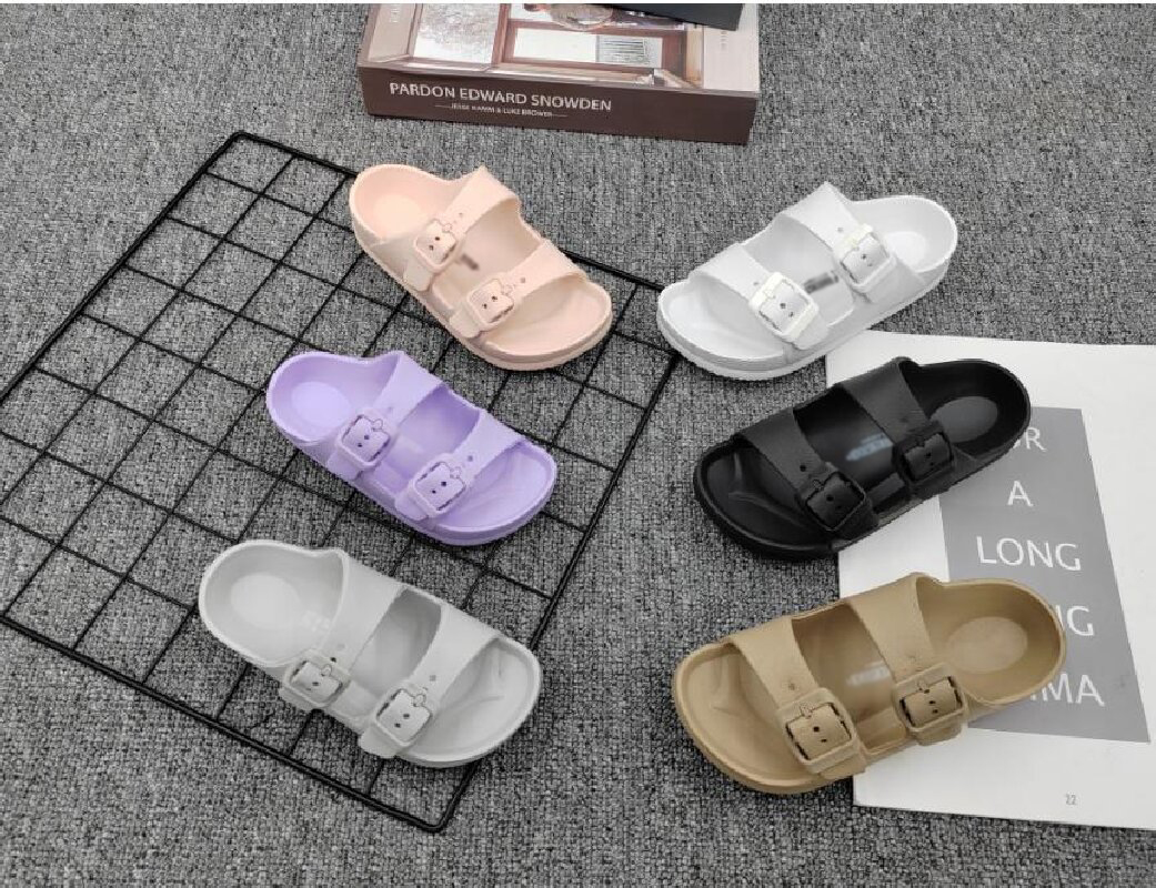 New casual button-up one-shoulder slippers for foreign trade, summer EVA lightweight cool flip-flops, trendy beach outdoor children's shoes details Picture