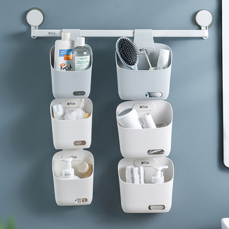 F33-55209 Bathroom wall-mounted storage basket, kitchen ginger and garlic storage basket, cosmetics storage basket, wardrobe storage basket, multi-layer small hanging basket in bathroom, miscellaneous storage basket, book storage small hanging basket Specification image