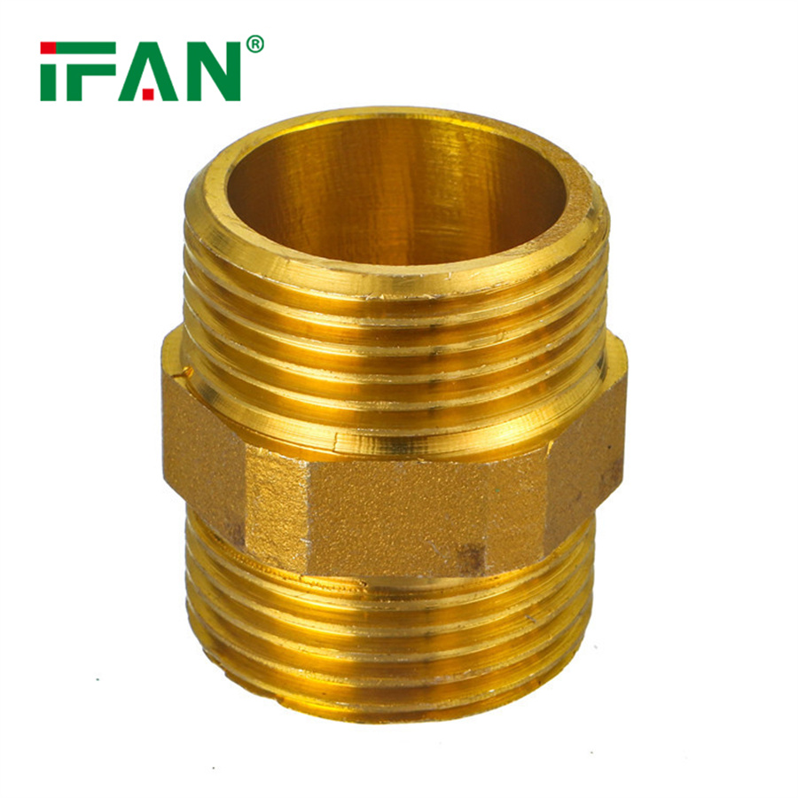 IFAN all-copper external wire straight-through connection for water inlet pipe fittings, 4-inch, 6-inch, 1-inch external thread direct brass double external wire alignment details Picture