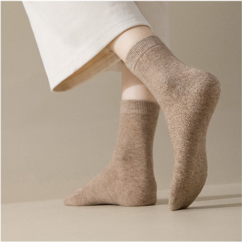 长筒袜子秋冬季新款羊毛袜中筒袜保暖棉袜子详情图3