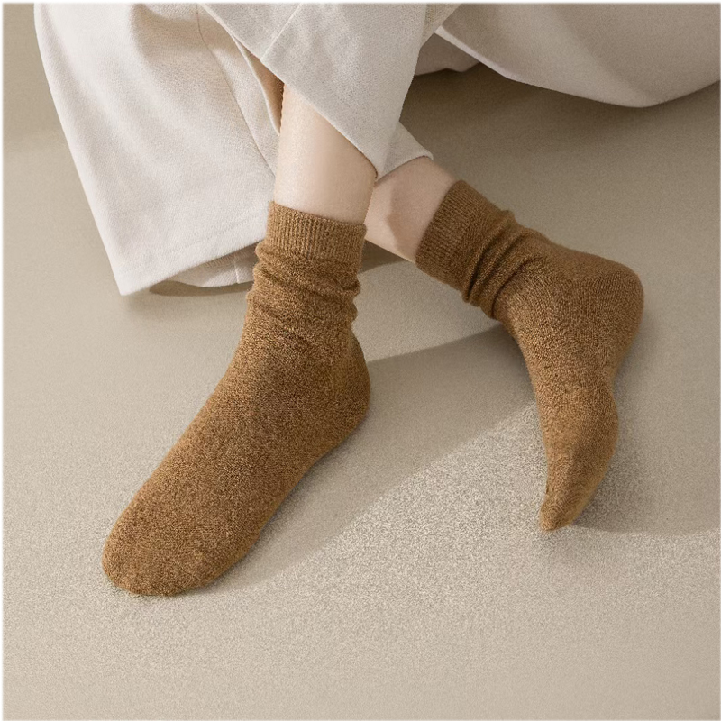 长筒袜子秋冬季新款羊毛袜中筒袜保暖棉袜子详情图2