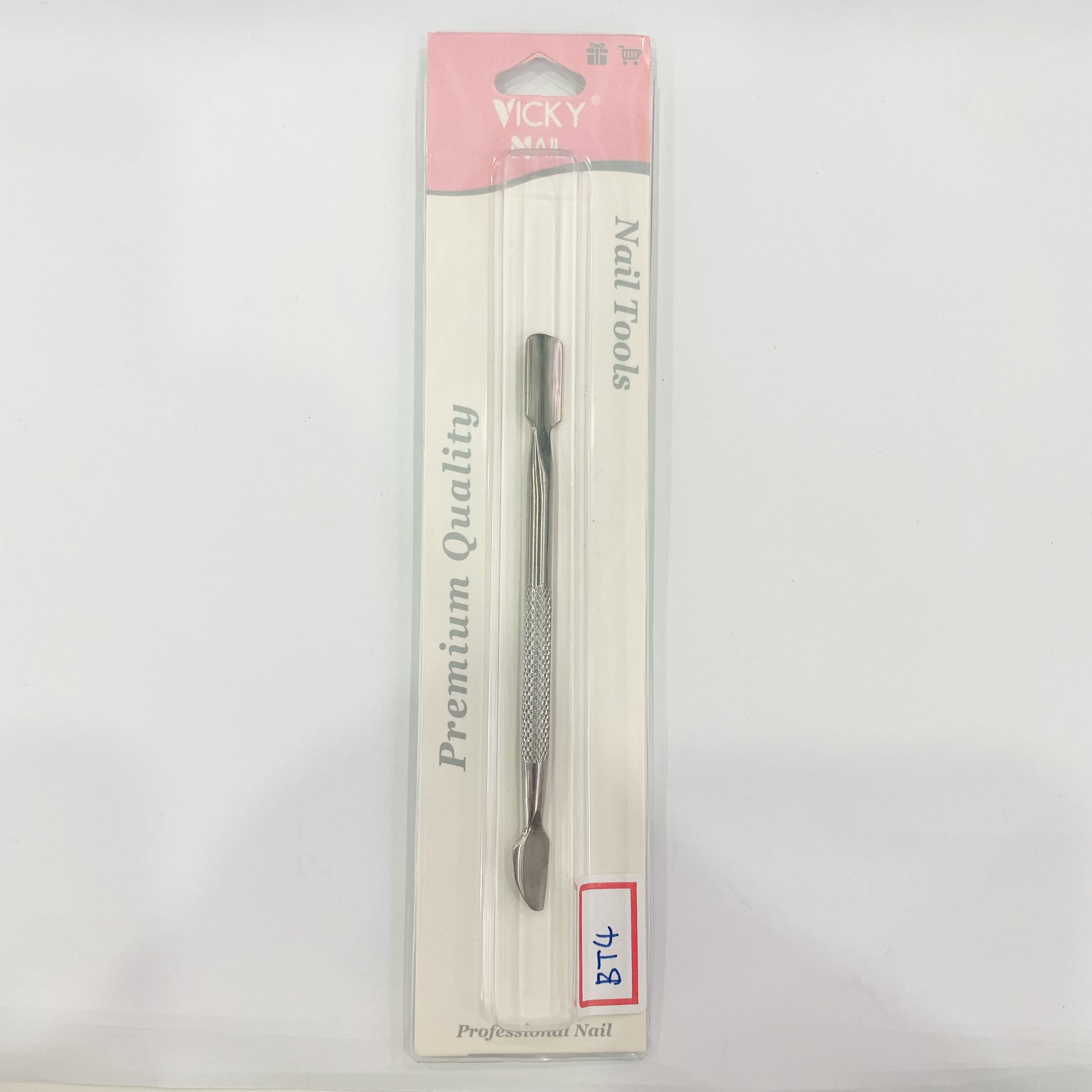 Bt4 Steel Pusher, Stainless Steel Exfoliating Nail Polish Remover, Double-Head Exfoliating Nail Tool