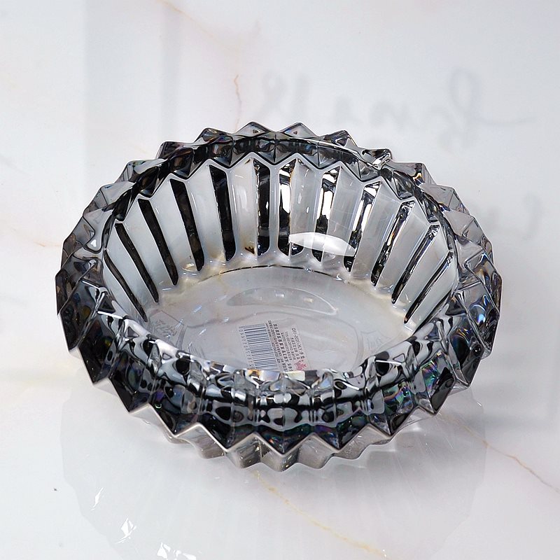 European-Style Glass Large Round Ashtray Home Living Room Coffee Table Light Luxury Ashtray Northern Europe Ins Wind Item Picture
