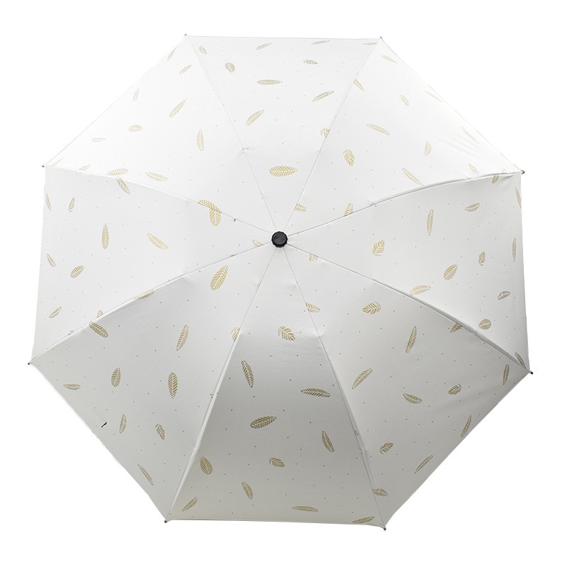 Creative square feather umbrella, black rubber UV protection sunshade umbrella, sun umbrella, women's sun protection three-fold umbrella pic 6