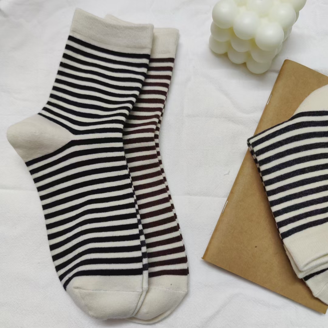 純棉襪子女中筒襪春夏純色簡約百搭潮款透氣雙針長襪詳情10