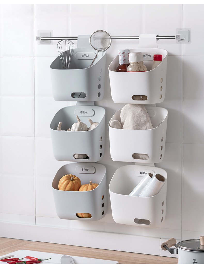 F33-55209 Bathroom wall-mounted storage basket, kitchen ginger and garlic storage basket, cosmetics storage basket, wardrobe storage basket, multi-layer small hanging basket in bathroom, miscellaneous storage basket, book storage small hanging basket detail image 9