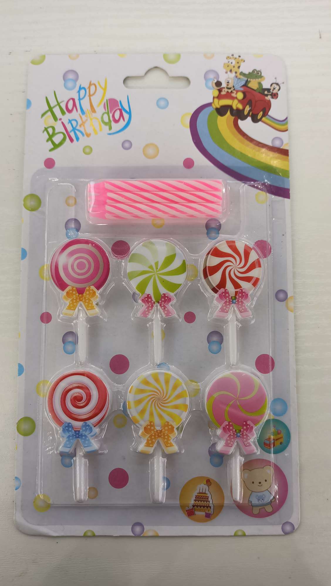 枫林6pc＋六个棒棒糖生日蜡烛派对蜡烛 