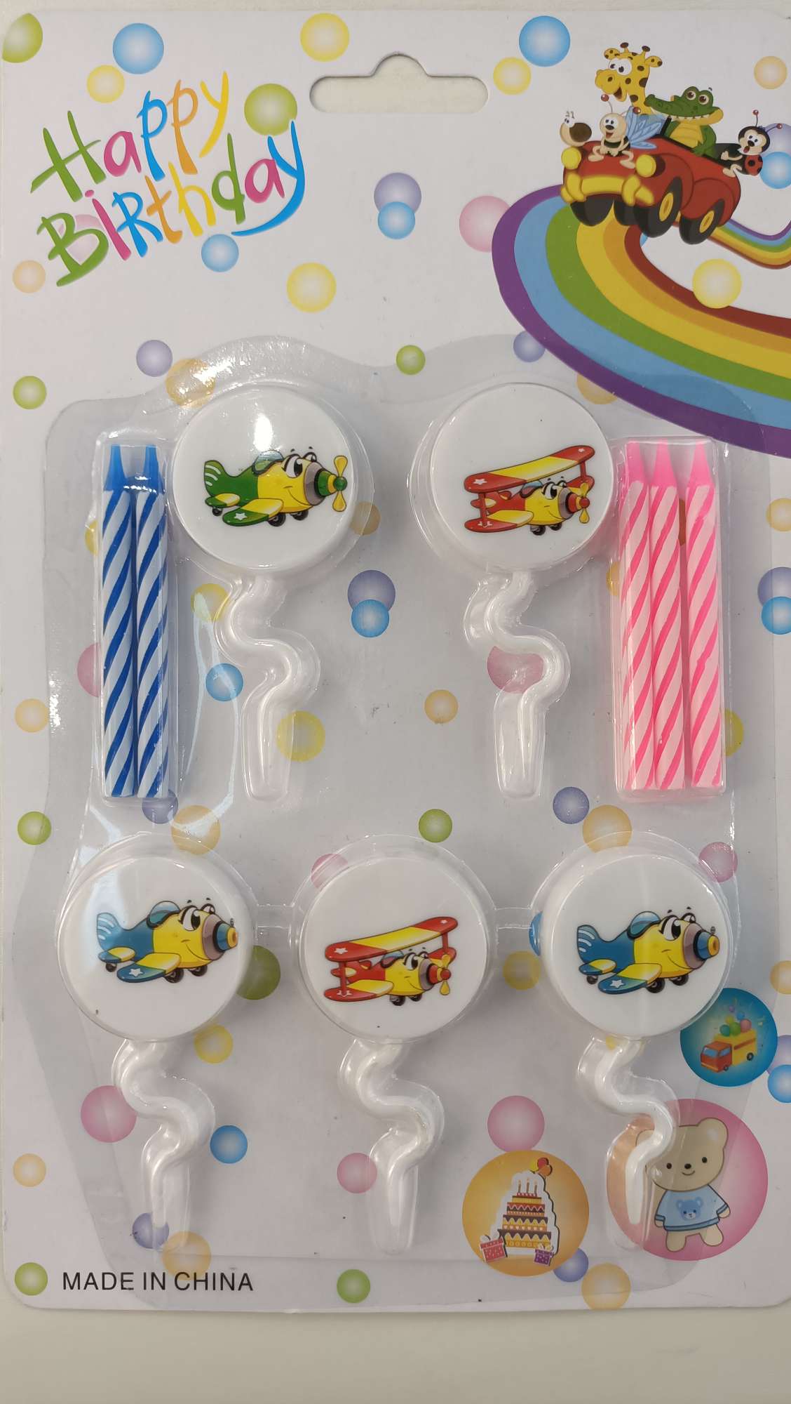 Maple Forest 5PC+ Five airplane pattern birthday candles and party candles