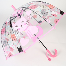 RST042A卡通猫咪雨伞拱形阿波罗雨伞蘑菇小雨伞长柄直杆伞批发