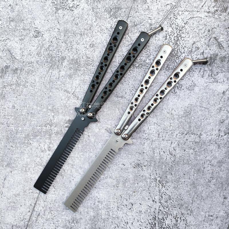 Factory Wholesale Uncut American Butterfly Comb Csgo Practice Knife Folding Knife Butterfly Game Knife Oil Head Comb details Picture