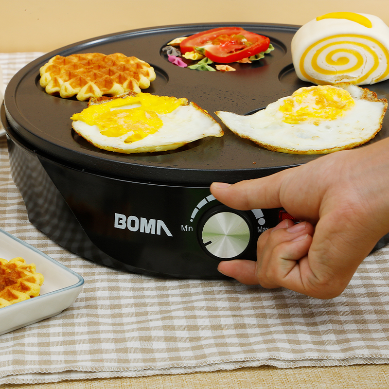 Boma marca multifunción freidora fogón horno eléctrico olla arrocera doméstica 4-en-1 grill sandwicher influencer desayunador BM2007 Application Scenario