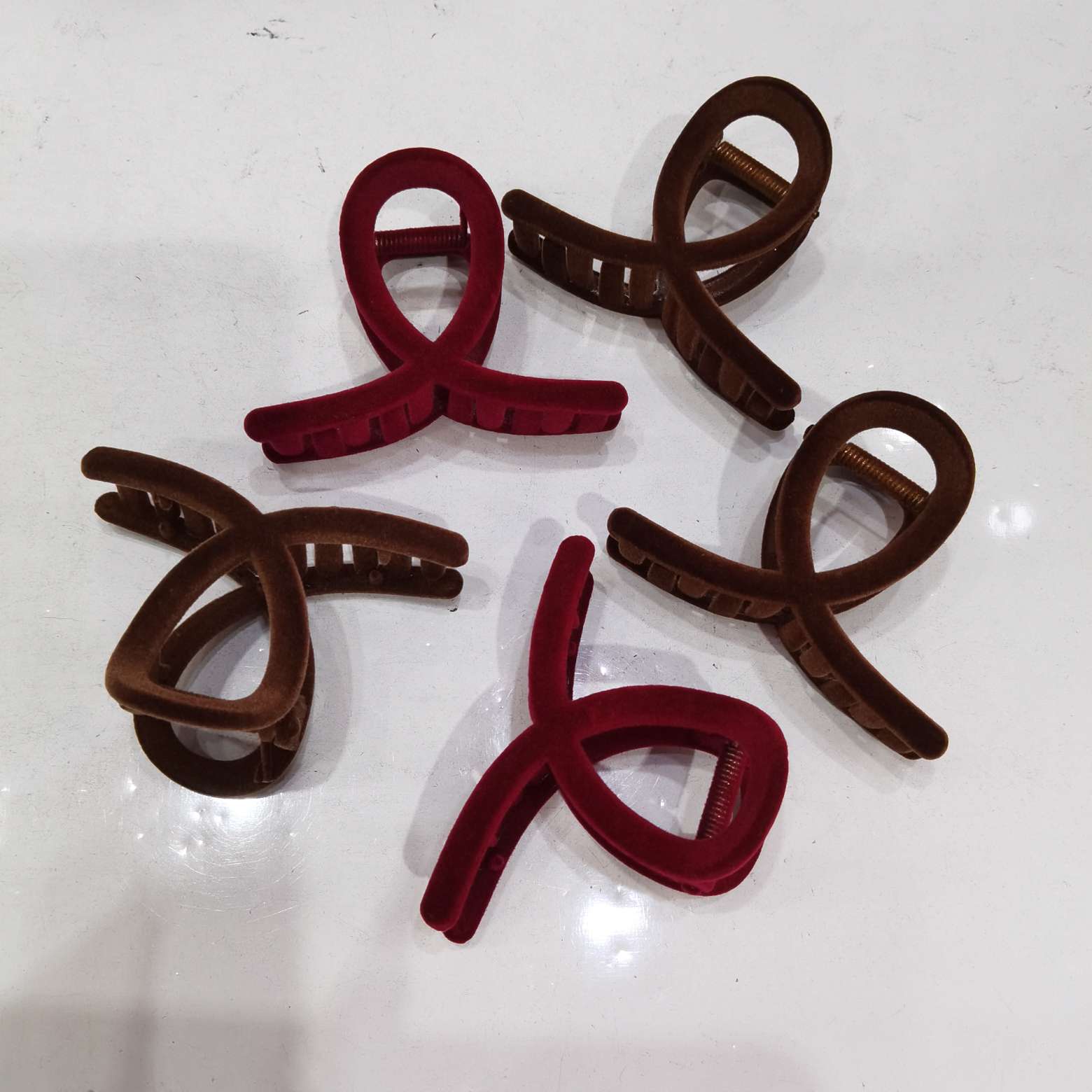 8 cm popular and trendy Korean-style flocked hairpin herringbone details Picture
