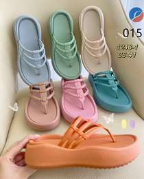 2023 new flip-flops women's summer wedge heels high platform slippers beach shoes muffin with fashion wear flip-flops