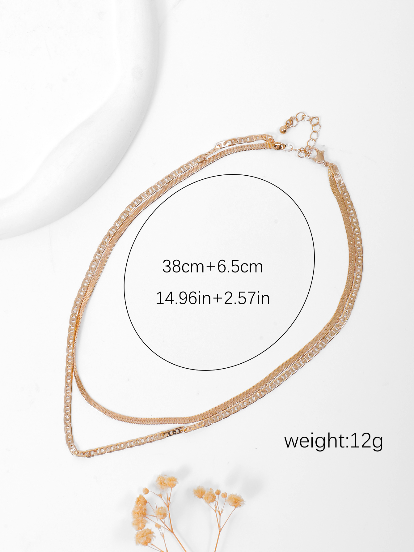 European and American cross-border style metal twisted piece multi-layer simple necklace, fashionable hip-hop personality and popular ladies' necklace details Picture
