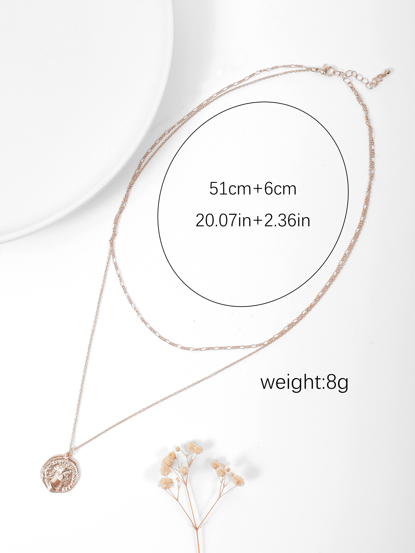 A new European and American foreign trade small chanel-style versatile diamond-encrusted simple style pendant multi-layer sweater necklace for women details Picture