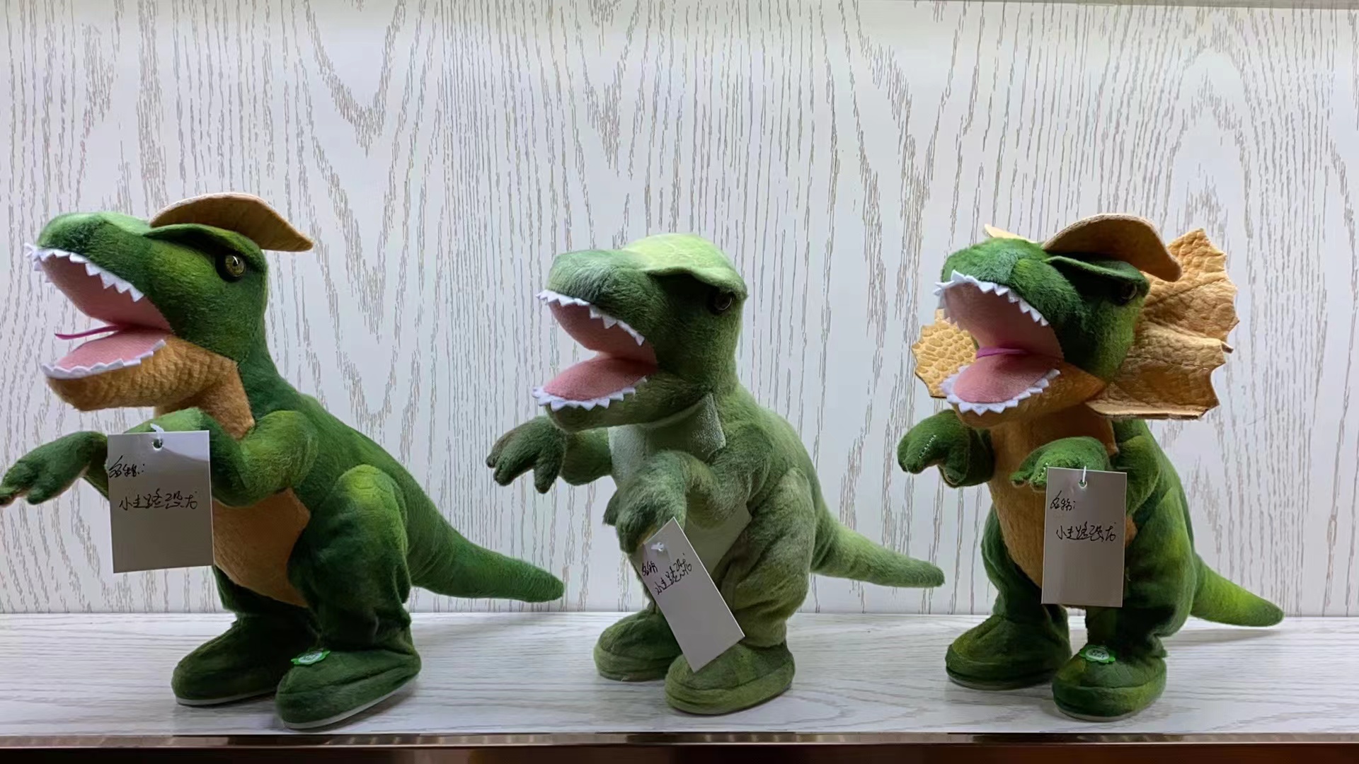 New fashionable three dinosaur figurines, small throw pillows, plush toys, and cute rag dolls