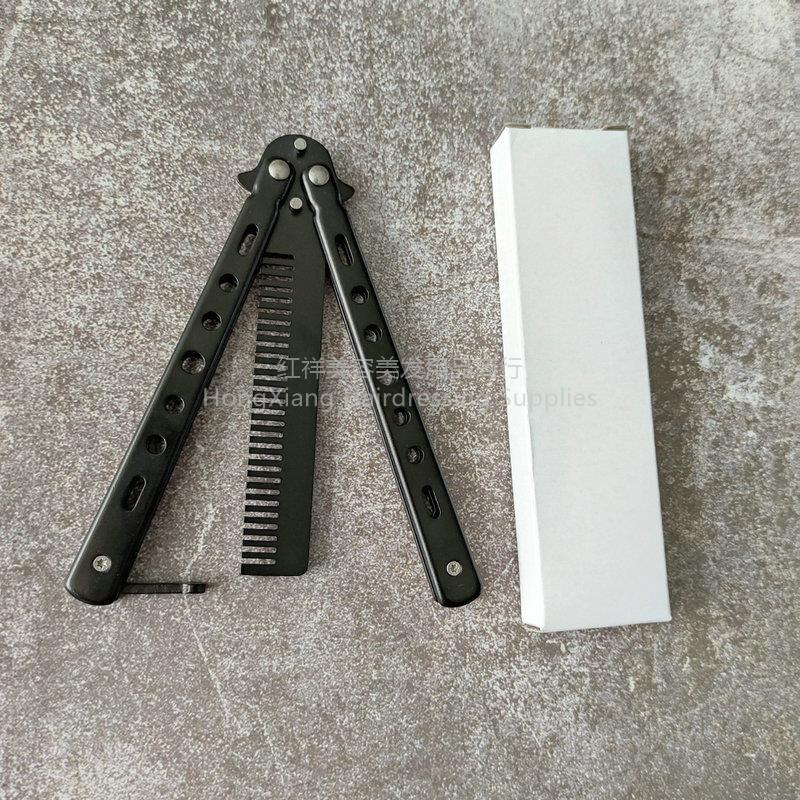 Factory Wholesale Uncut American Butterfly Comb Csgo Practice Knife Folding Knife Butterfly Game Knife Oil Head Comb Specification drawing