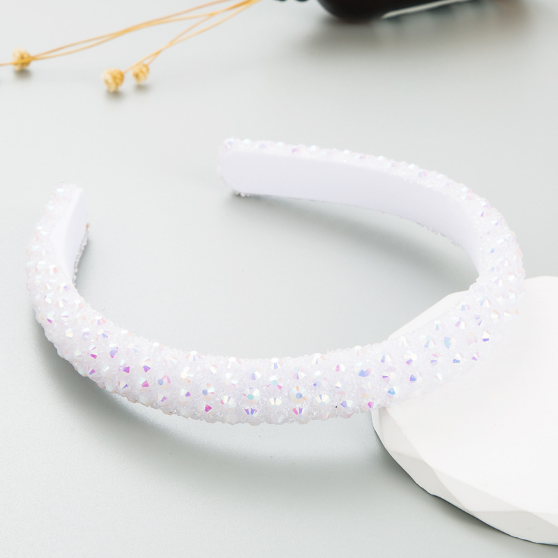 White rhinestone headband, Korean version of Instagram cross-border colorful rhinestone full drill bit headband, the same trendy and stylish headwear as Internet celebrities Application Scenario