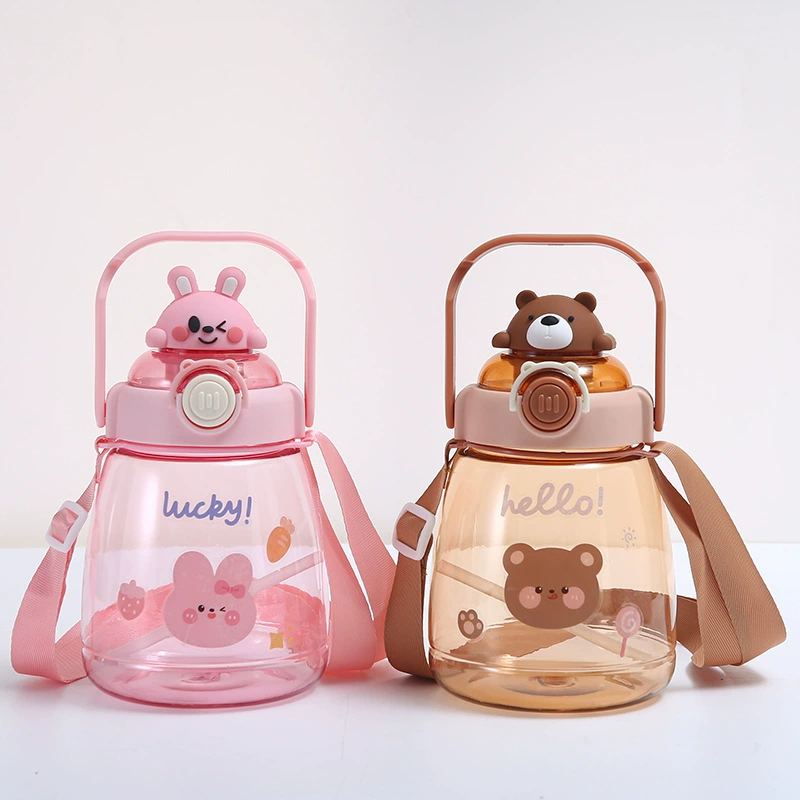 A32-AX-2122卡通小熊塑料杯儿童户外运动水壶弹跳吸管大肚杯详情图9