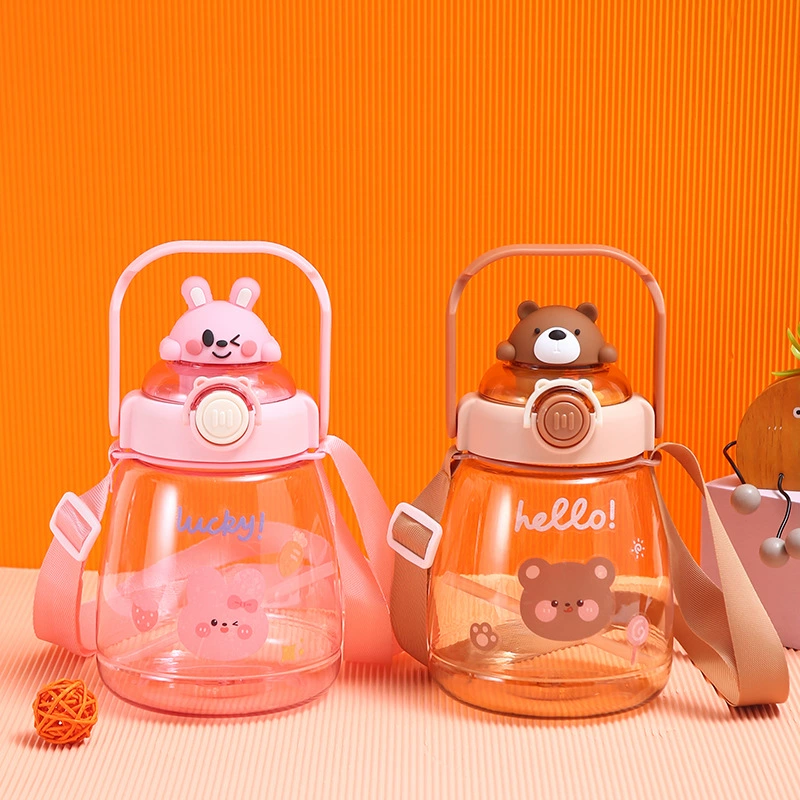 A32-AX-2122卡通小熊塑料杯儿童户外运动水壶弹跳吸管大肚杯详情图10