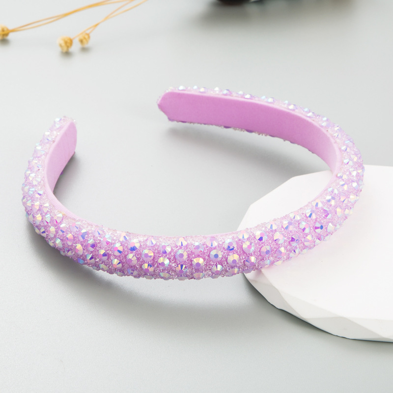 Purple rhinestone headband, Korean version of Instagram cross-border colorful rhinestone full drill bit headband, the same as the trendy Internet celebrity's super dazzling and elegant headwear Application Scenario