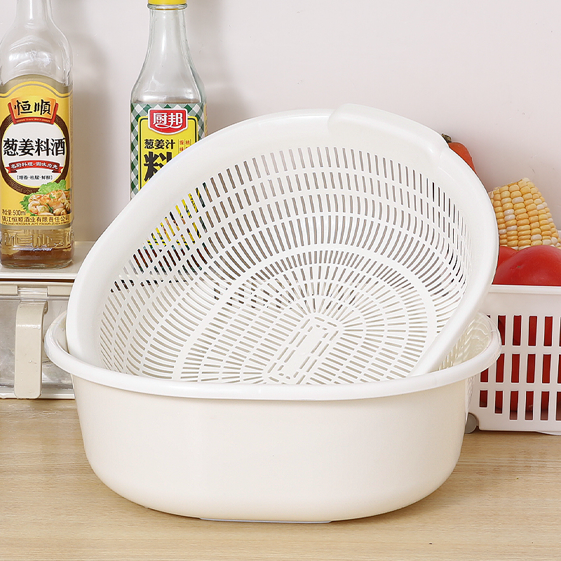 sanada日本进口多用途水果盆加厚大号 5.3L蔬菜水果可组合收纳篮详情图5