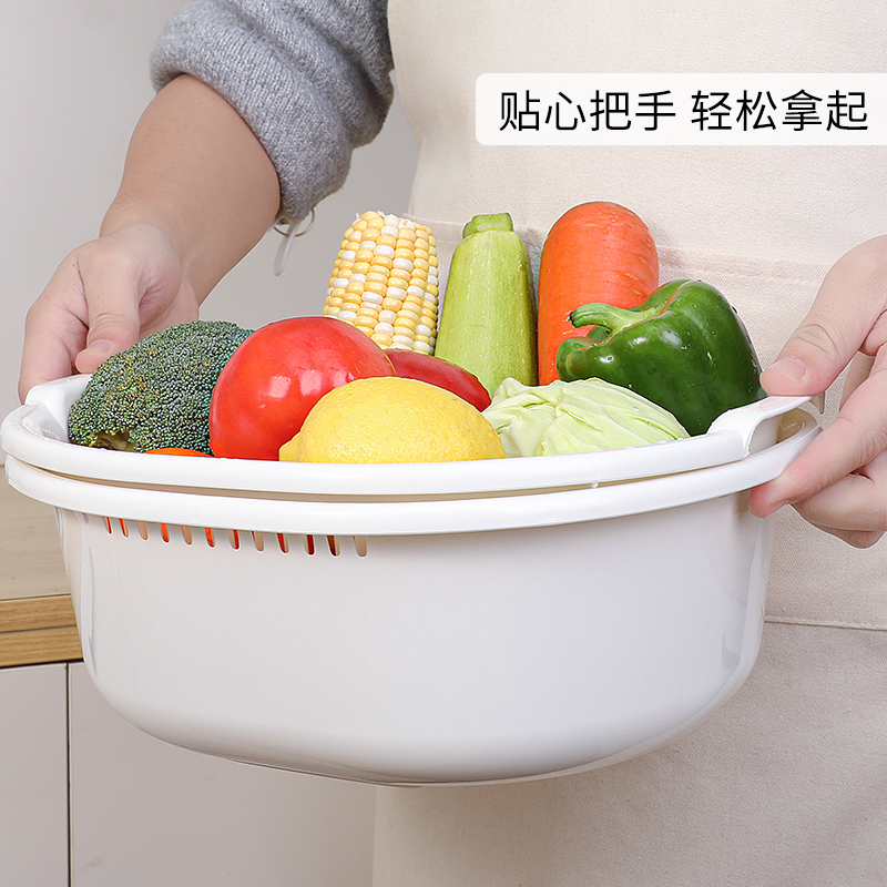 sanada日本进口多用途水果盆加厚大号 5.3L蔬菜水果可组合沥水筐