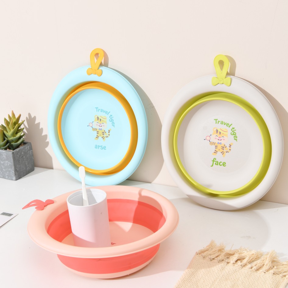 W52-JKC-5745 Little Tiger Folding Washbasin Folding Washbasin Children's Washbasin Cartoon Telescopic Basin