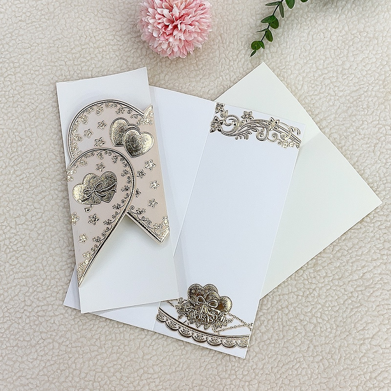 2023 New Spot African Central And Eastern European Style Elegant Stamping Relief Love Long Wedding Invitation Thank You Invitation Card Manufacturers Direct Sales Application Scenario