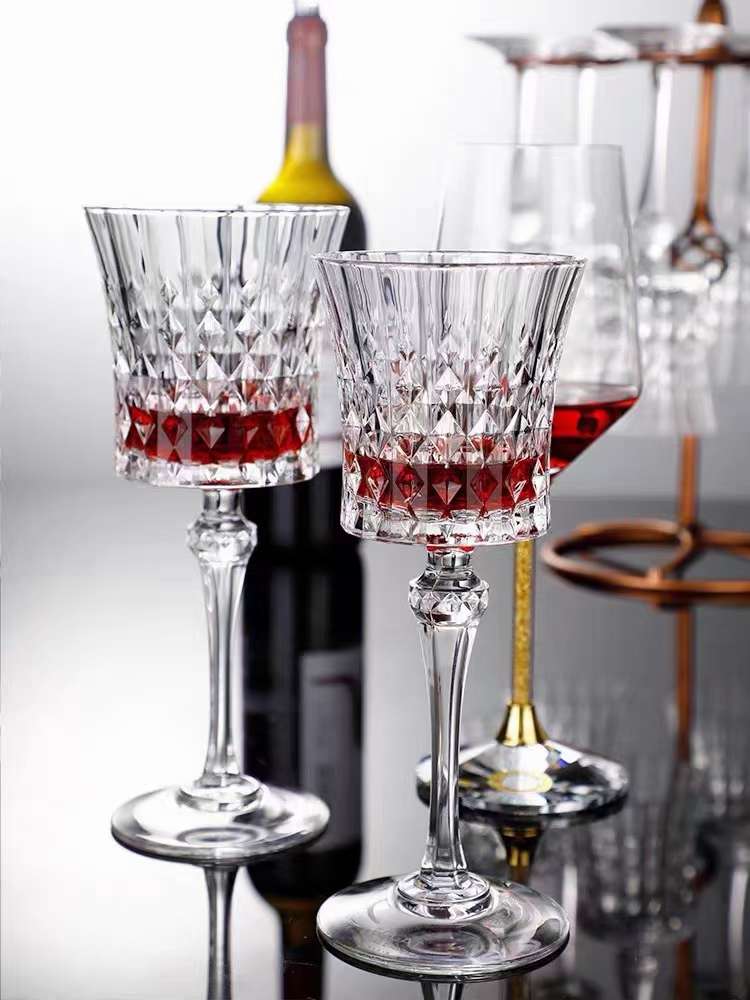 水晶料复古杯红酒杯白酒杯香槟杯钻石杯饮料杯果汁杯详情图2
