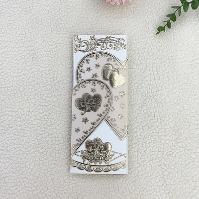 2023 New Spot African Central And Eastern European Style Elegant Stamping Relief Love Long Wedding Invitation Thank You Invitation Card Manufacturers Direct Sales