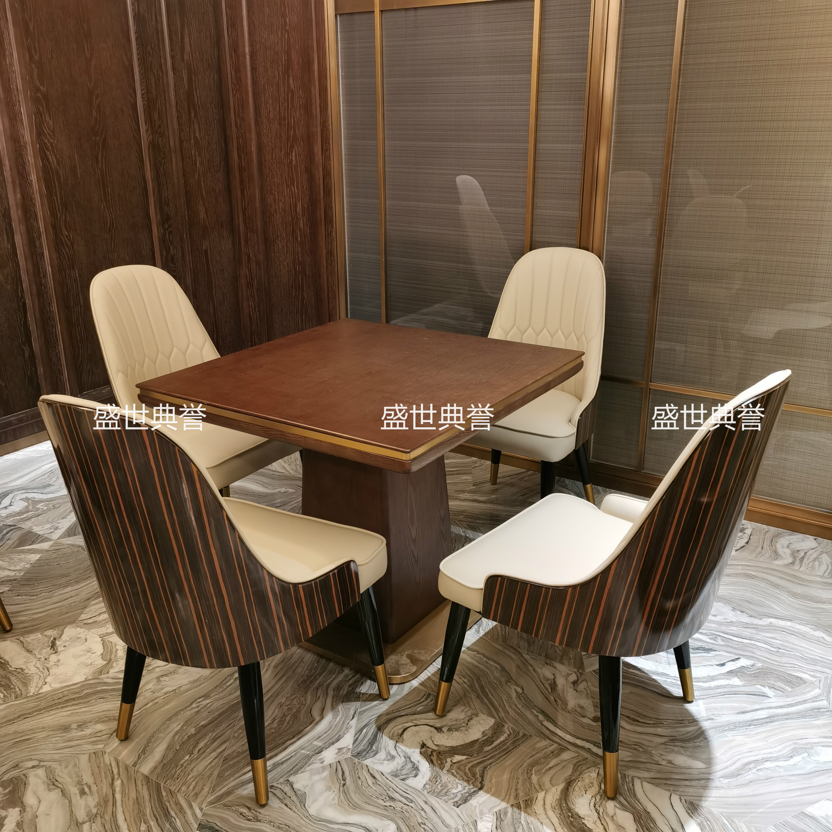 上海五星级酒店西餐桌椅宾馆自助餐厅实木椅子早餐厅现代轻奢餐椅